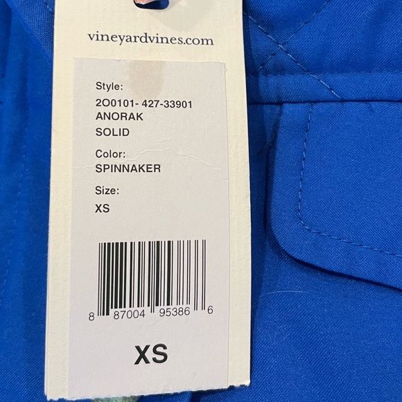 Women’s VINEYARD VINES Long Full Zip Anorak Solid Spinnaker Blue-Size XS. - Picture 5 of 9
